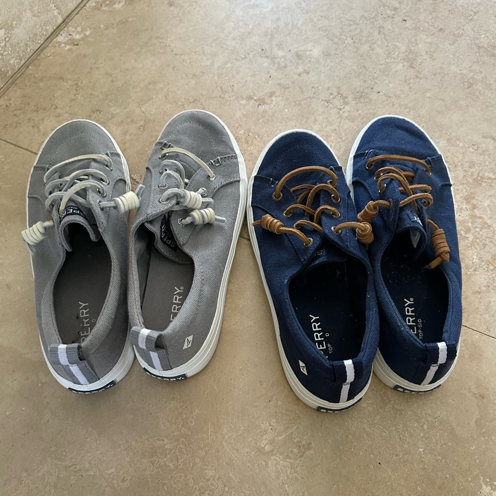 Women’s Sperry’s Crest Vibe Sneaker - 2 Pairs (1x Blue, 1x Gray) US Size 7 Boat